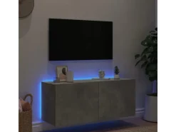 vidaXL TV-Wandschrank mit LED-Leuchten Betongrau 100x35x41 cm
