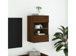 vidaXL TV-Wandschrank mit LED-Leuchten Braun Eichen-Optik 40x30x60,5cm