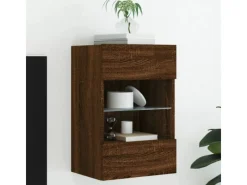 vidaXL TV-Wandschrank mit LED-Leuchten Braun Eichen-Optik 40x30x60,5cm