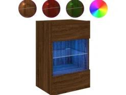 vidaXL TV-Wandschrank mit LED-Leuchten Braun Eichen-Optik 40x30x60,5cm