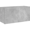 Clearance vidaXL TV-Wandschrank mit LED-Leuchten Betongrau 80x35x41 cm