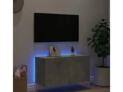 Clearance vidaXL TV-Wandschrank mit LED-Leuchten Betongrau 80x35x41 cm