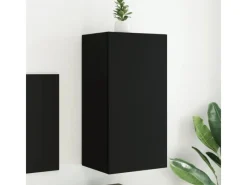 vidaXL TV-Wandschrank mit LED-Leuchten Schwarz 40,5x35x80 cm