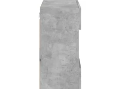 vidaXL TV-Wandschrank mit LED-Leuchten Betongrau 58,5x30x60,5 cm