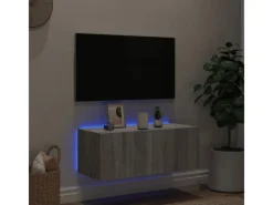 vidaXL TV-Wandschrank mit LED-Leuchten Grau Sonoma 80x35x31 cm