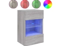 Sale vidaXL TV-Wandschrank mit LED-Leuchten Grau Sonoma 40x30x60,5 cm