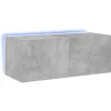 Best vidaXL TV-Wandschrank mit LED-Leuchten Betongrau 80x35x31 cm