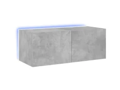 Best vidaXL TV-Wandschrank mit LED-Leuchten Betongrau 80x35x31 cm