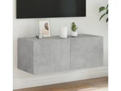 Best vidaXL TV-Wandschrank mit LED-Leuchten Betongrau 80x35x31 cm