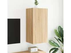 vidaXL TV-Wandschrank mit LED-Leuchten Sonoma-Eiche 40,5x35x80 cm