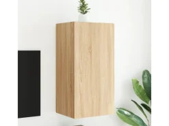 vidaXL TV-Wandschrank mit LED-Leuchten Sonoma-Eiche 40,5x35x80 cm