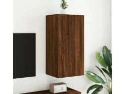 Outlet vidaXL TV-Wandschrank mit LED-Leuchten Braun Eichen-Optik 40,5x35x80cm