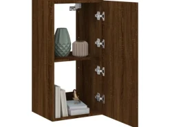 Outlet vidaXL TV-Wandschrank mit LED-Leuchten Braun Eichen-Optik 40,5x35x80cm
