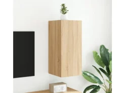 vidaXL TV-Wandschrank mit LED-Leuchten Sonoma-Eiche 30,5x35x70 cm