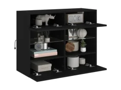 Outlet vidaXL TV-Wandschrank mit LED-Leuchten Schwarz 78,5x30x60,5 cm