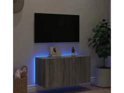 vidaXL TV-Wandschrank mit LED-Leuchten Grau Sonoma 80x35x41 cm