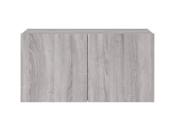 vidaXL TV-Wandschrank mit LED-Leuchten Grau Sonoma 80x35x41 cm