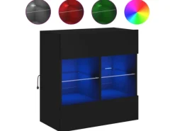 Discount vidaXL TV-Wandschrank mit LED-Leuchten Schwarz 58,5x30x60,5 cm