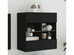 Discount vidaXL TV-Wandschrank mit LED-Leuchten Schwarz 58,5x30x60,5 cm