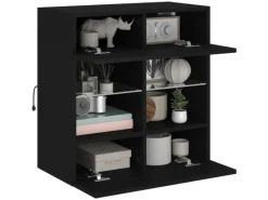 Discount vidaXL TV-Wandschrank mit LED-Leuchten Schwarz 58,5x30x60,5 cm