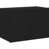 vidaXL TV-Wandschrank mit LED-Leuchten Schwarz 60x35x41 cm