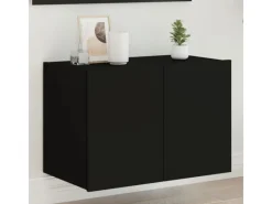 vidaXL TV-Wandschrank mit LED-Leuchten Schwarz 60x35x41 cm