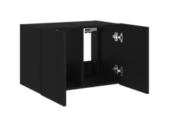 vidaXL TV-Wandschrank mit LED-Leuchten Schwarz 60x35x41 cm