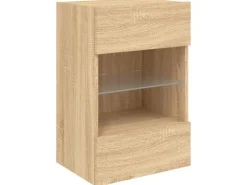 vidaXL TV-Wandschrank mit LED-Leuchten Sonoma-Eiche 40x30x60,5 cm