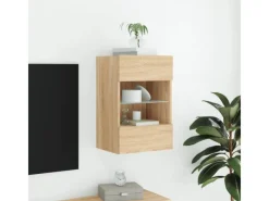 vidaXL TV-Wandschrank mit LED-Leuchten Sonoma-Eiche 40x30x60,5 cm
