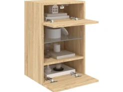 vidaXL TV-Wandschrank mit LED-Leuchten Sonoma-Eiche 40x30x60,5 cm