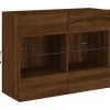 Best vidaXL TV-Wandschrank mit LED-Leuchten Braun Eichen-Optik 2