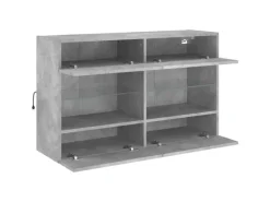 vidaXL TV-Wandschrank mit LED-Leuchten Betongrau 98,5x30x60,5 cm