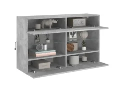 vidaXL TV-Wandschrank mit LED-Leuchten Betongrau 98,5x30x60,5 cm