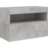 Clearance vidaXL TV-Wandschrank mit LED-Leuchten Betongrau 60x30x40 cm