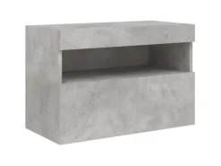 Clearance vidaXL TV-Wandschrank mit LED-Leuchten Betongrau 60x30x40 cm