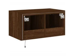 Best vidaXL TV-Wandschrank mit LED-Leuchten Braun Eichen-Optik 60x35x31 cm