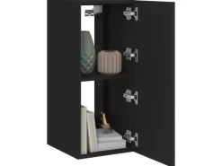 Online vidaXL TV-Wandschrank mit LED-Leuchten Schwarz 30,5x35x70 cm