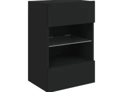 Online vidaXL TV-Wandschrank mit LED-Leuchten Schwarz 40x30x60,5 cm