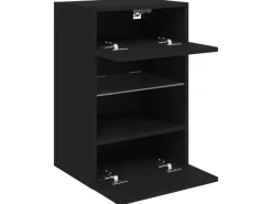 Online vidaXL TV-Wandschrank mit LED-Leuchten Schwarz 40x30x60,5 cm