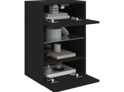 Online vidaXL TV-Wandschrank mit LED-Leuchten Schwarz 40x30x60,5 cm