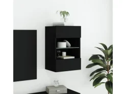Online vidaXL TV-Wandschrank mit LED-Leuchten Schwarz 40x30x60,5 cm
