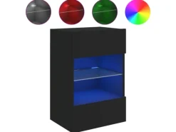 Online vidaXL TV-Wandschrank mit LED-Leuchten Schwarz 40x30x60,5 cm