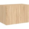 vidaXL TV-Wandschrank mit LED-Leuchten Sonoma-Eiche 60x35x41 cm