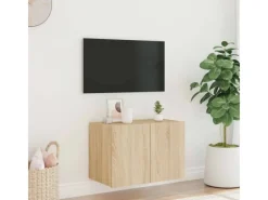 vidaXL TV-Wandschrank mit LED-Leuchten Sonoma-Eiche 60x35x41 cm
