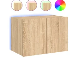 vidaXL TV-Wandschrank mit LED-Leuchten Sonoma-Eiche 60x35x41 cm