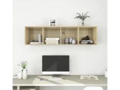 Sale vidaXL TV-Wandschrank Sonoma-Eiche 37x37x142,5 cm Holzwerkstoff