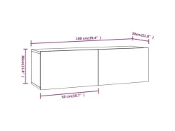 Online vidaXL TV-WandSchränke 2 Stk. Räuchereiche 100x30x30 cm Holzwerkstoff Modell 1