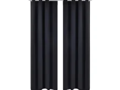 Outlet vidaXL Verdunkelungsvorhang mit Metallösen 270 x 245 cm Schwarz