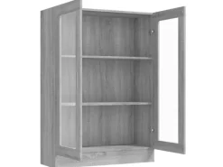 Discount vidaXL Vitrinenschrank Grau Sonoma 82,5x30,5x115 cm Holzwerkstoff
