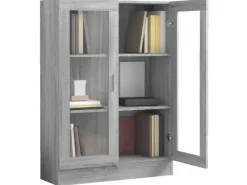 Discount vidaXL Vitrinenschrank Grau Sonoma 82,5x30,5x115 cm Holzwerkstoff